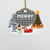 Clan Anderson Ancient "Merry Christmas" Tartan Acrylic Ornament XU94 Anderson Ancient Tartan Tartan Christmas
